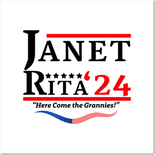 Janet and Rita Bluey Grannies 24 For President Posters and Art
